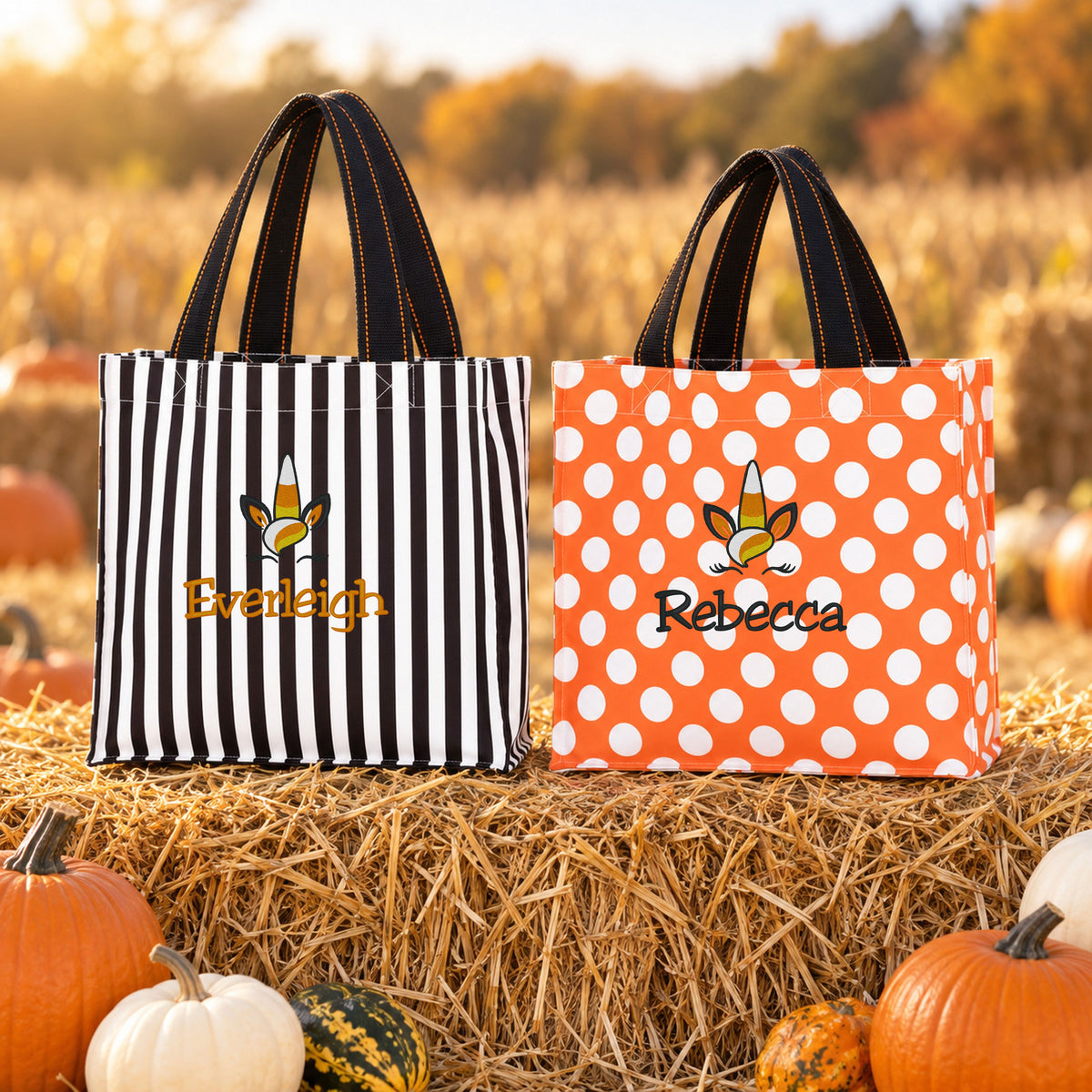 Personalized Unicorn Face Halloween Trick-or-Treat Bag