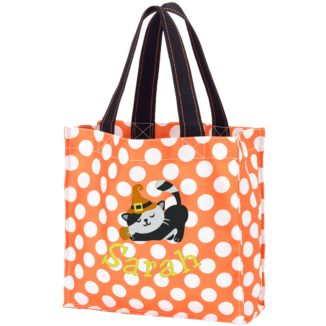 Personalized Kitten Witch Halloween Trick-or-Treat Bag