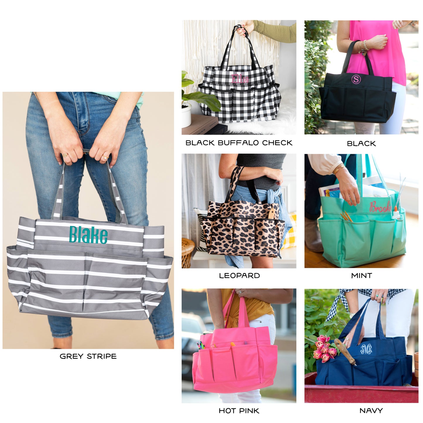 Personalized Seven Pocket Carry All Tote