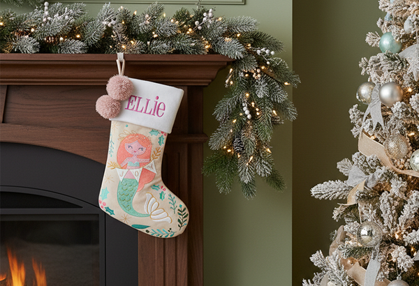 Personalized Stephen Joseph Embroidered Holiday Stocking, Mermaid