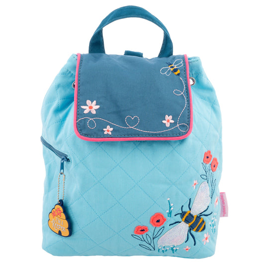 Stephen Joseph Embroidered Quilted Backpack for Toddlers, Bee