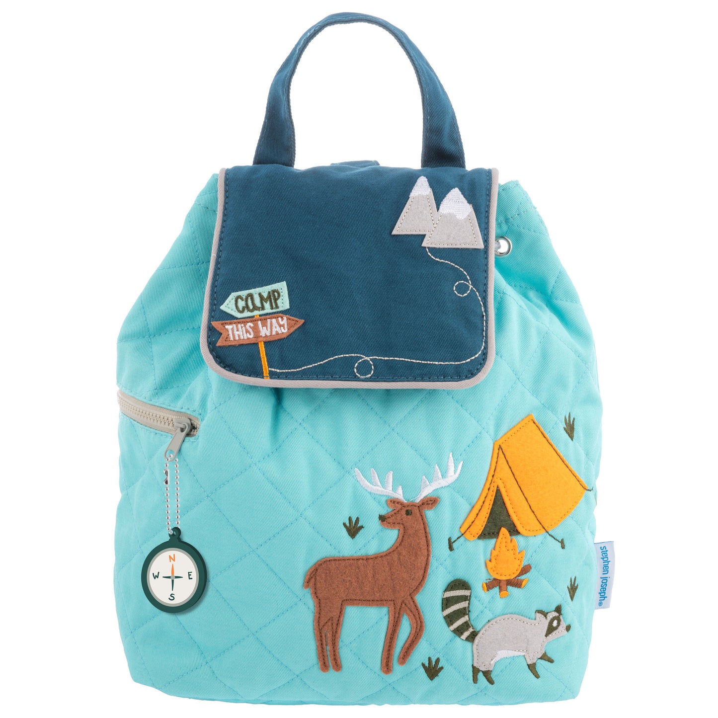 Stephen Joseph Embroidered Quilted Backpack for Toddlers, Outdoors