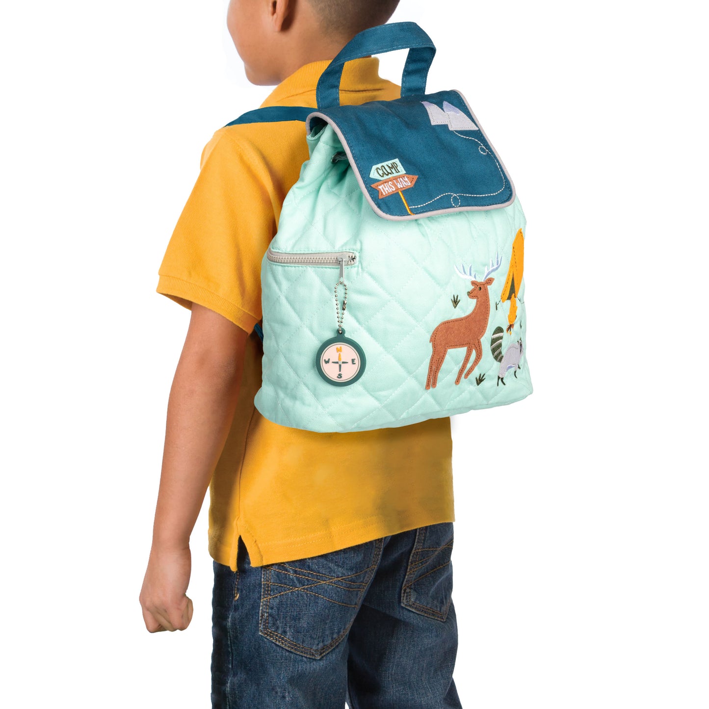 Stephen Joseph Embroidered Quilted Backpack for Toddlers, Outdoors
