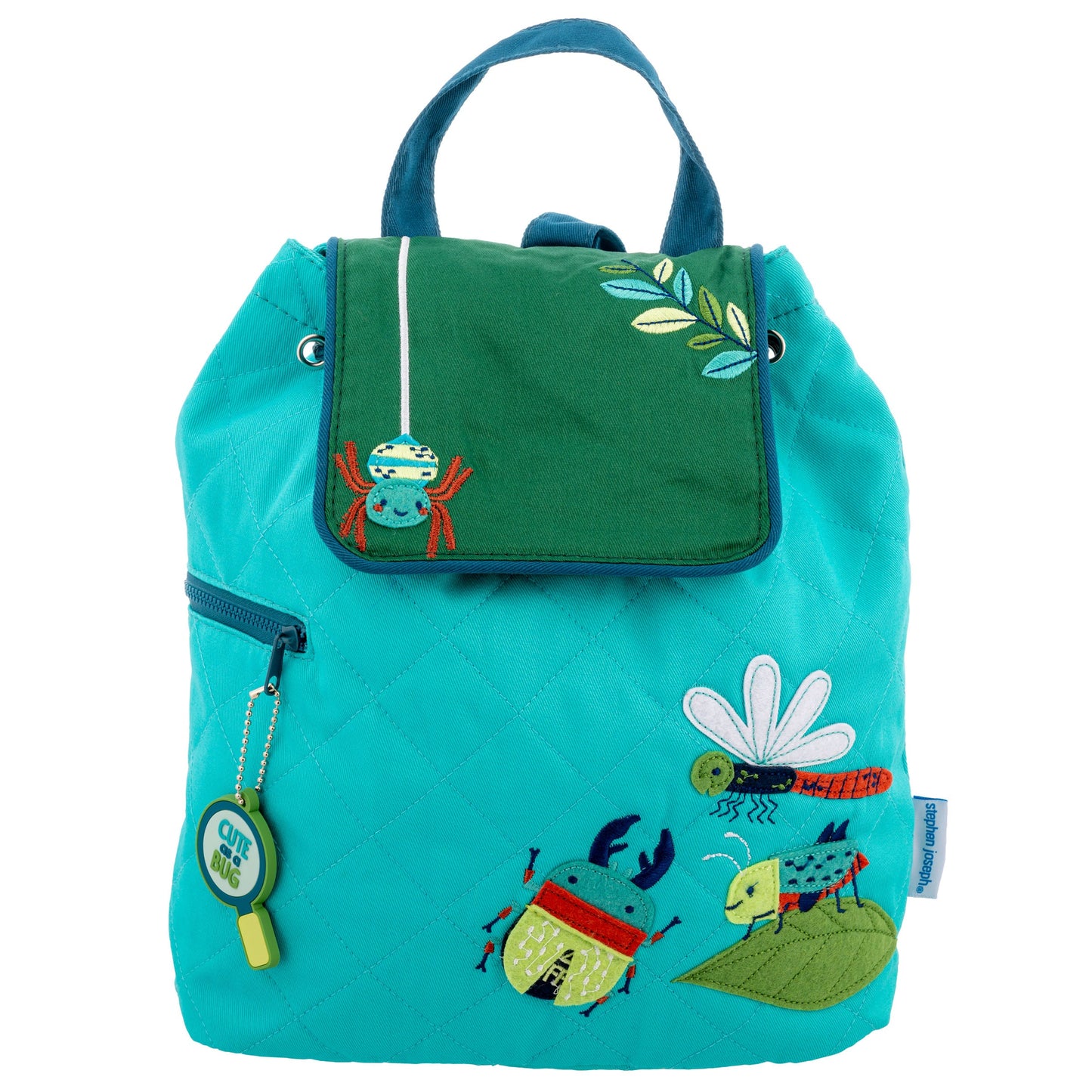 Stephen Joseph Embroidered Quilted Backpack for Toddlers, Bugs