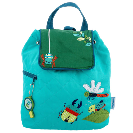 Stephen Joseph Embroidered Quilted Backpack for Toddlers, Bugs