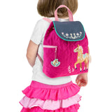 Stephen Joseph Embroidered Quilted Backpack for Toddlers, Horse