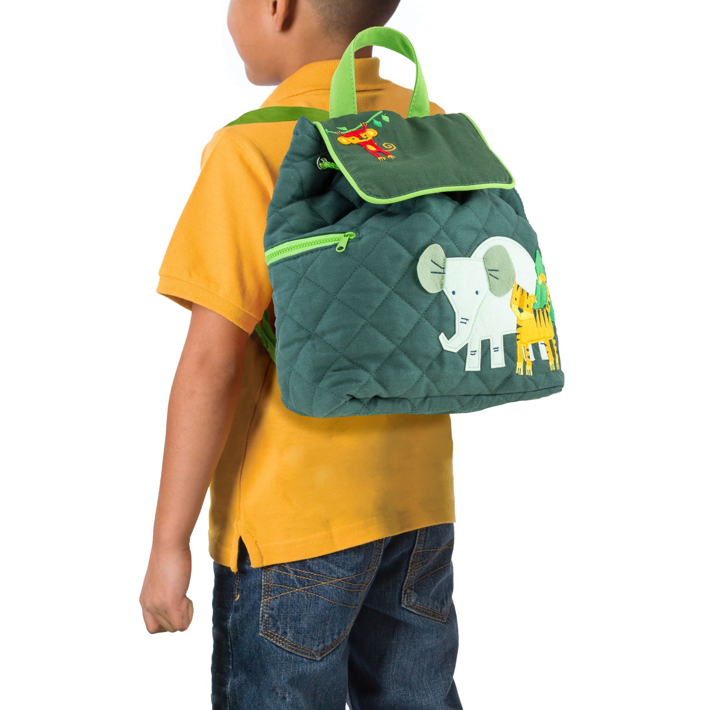 Stephen Joseph Embroidered Quilted Backpack for Toddlers, Zoo