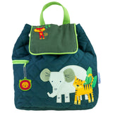 Stephen Joseph Embroidered Quilted Backpack for Toddlers, Zoo