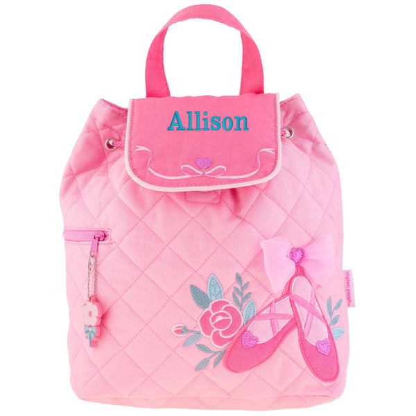 Stephen Joseph Embroidered Quilted Backpack for Toddlers, Ballet