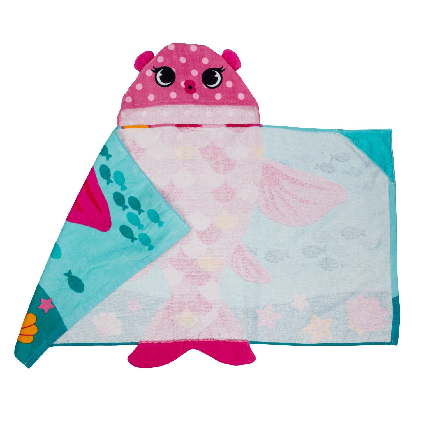 Stephen Joseph Hooded Towel, Pink Fish