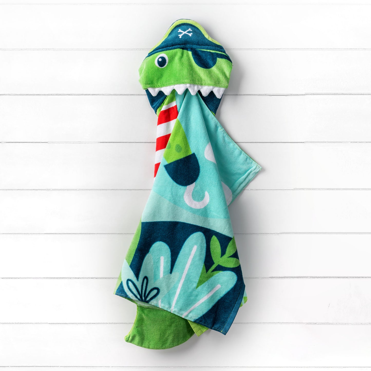 Stephen Joseph Hooded Towel, Alligator Pirate