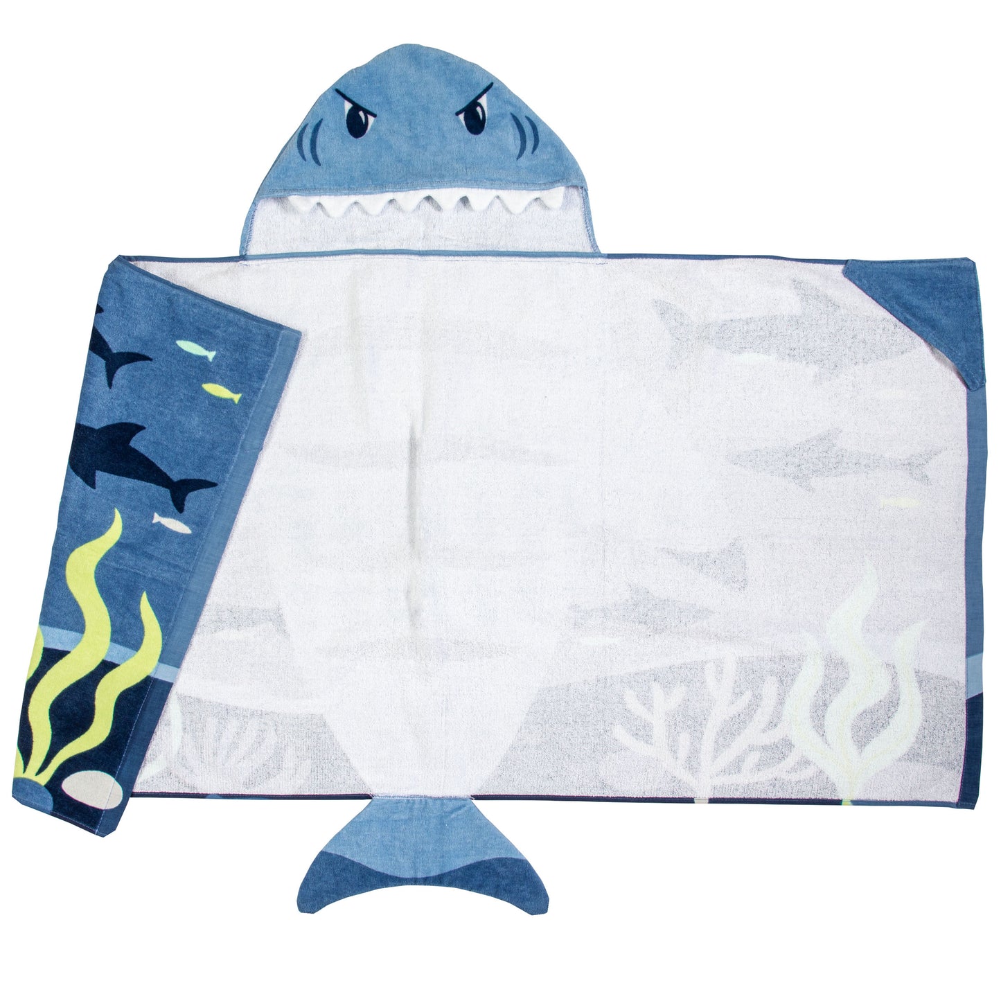 Stephen Joseph Hooded Towel, Blue Shark