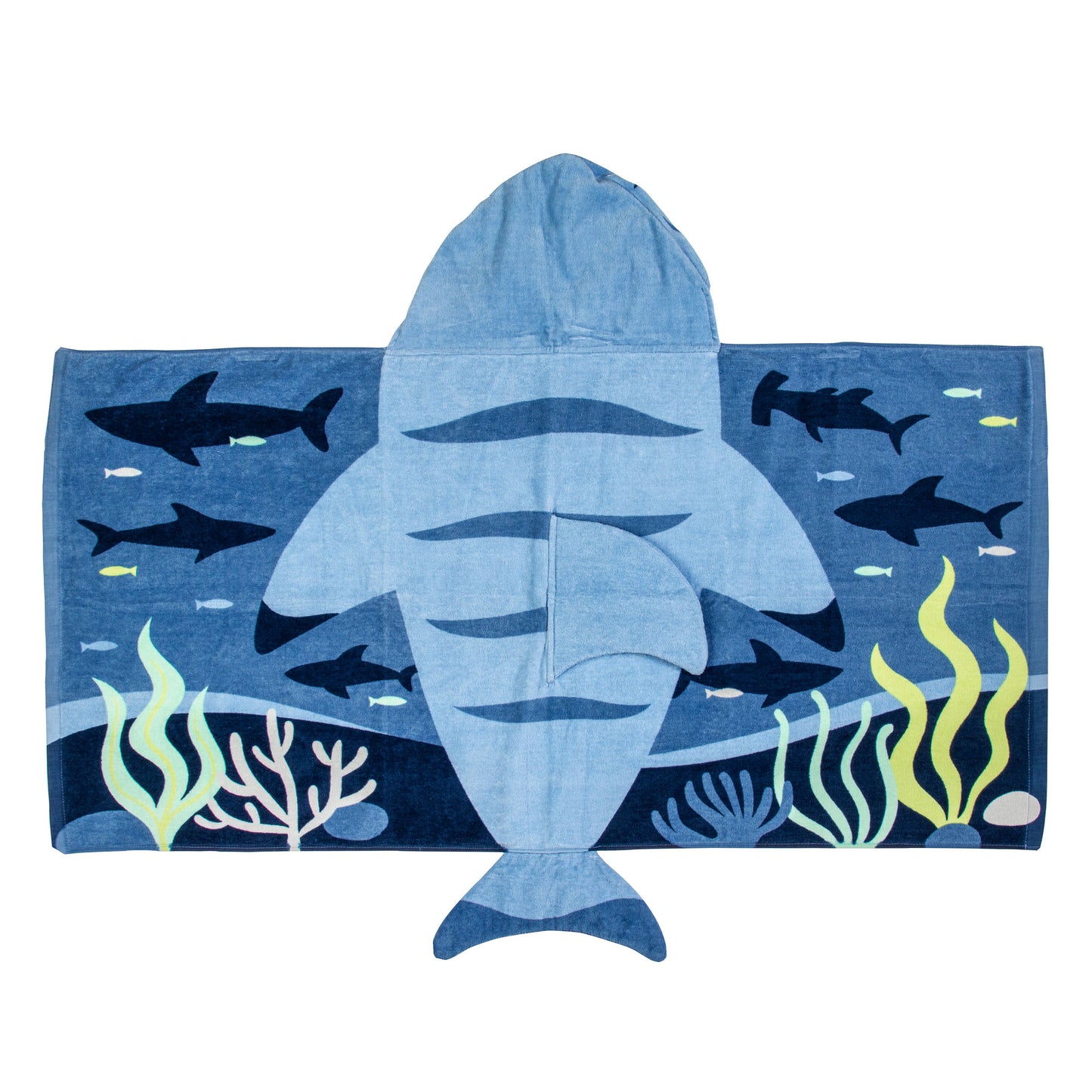 Stephen Joseph Hooded Towel, Blue Shark