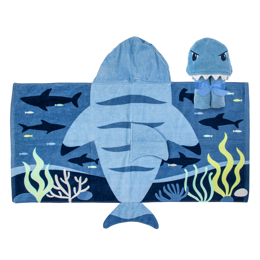 Blue Shark Hooded Towel