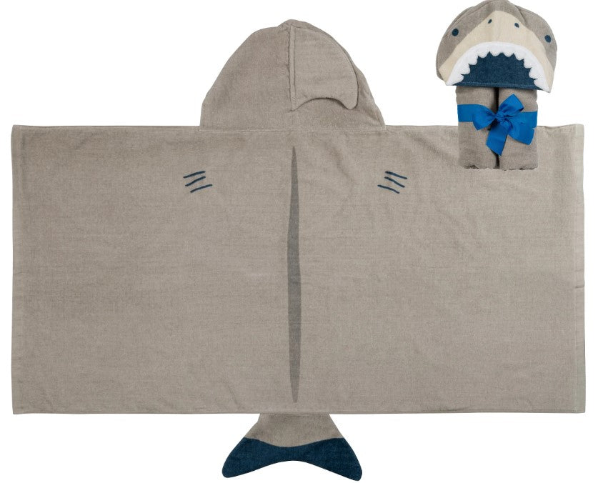 Stephen Joseph Hooded Towel, Gray Shark