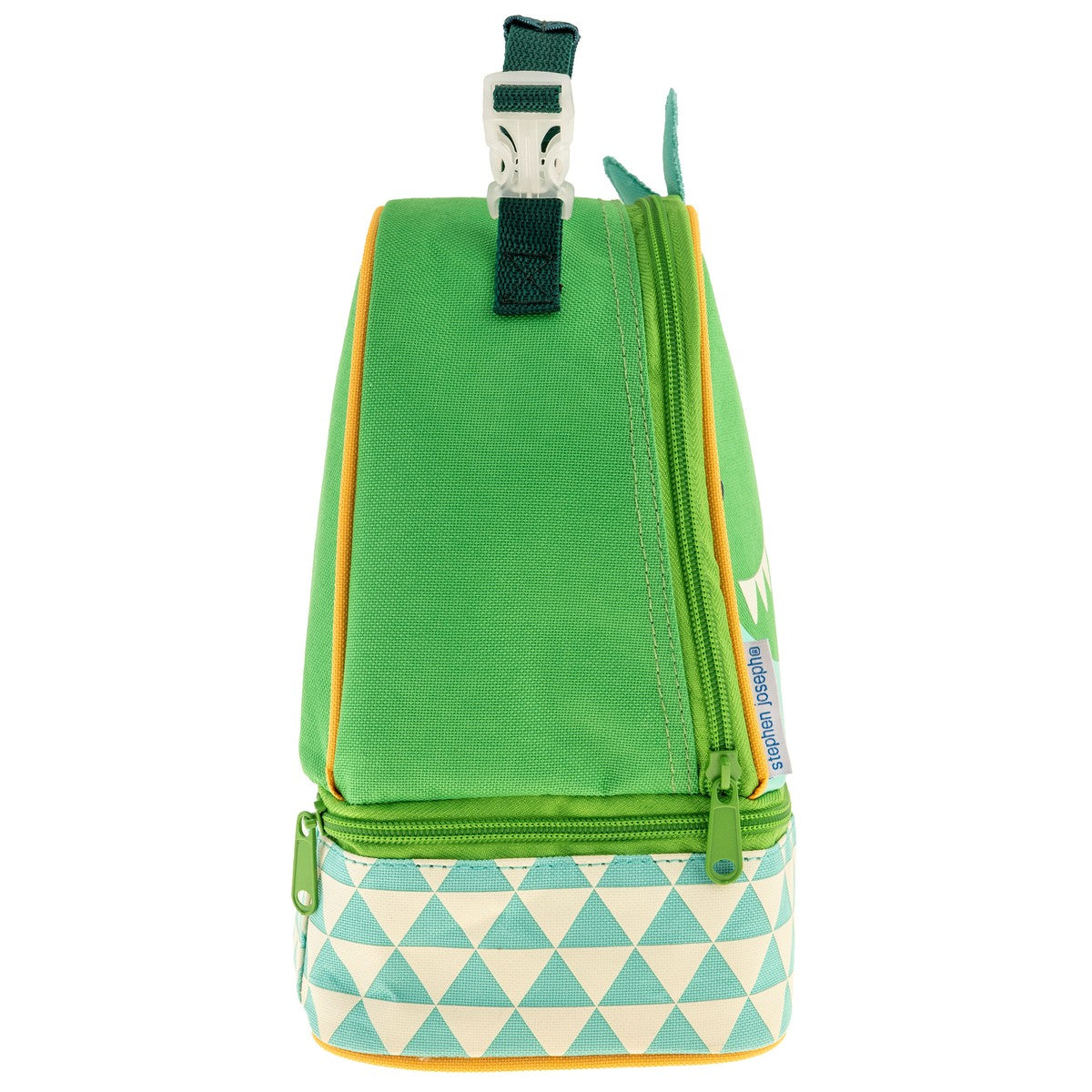 Dinosaur lunch pal lunch box, bottom compartment zipper view