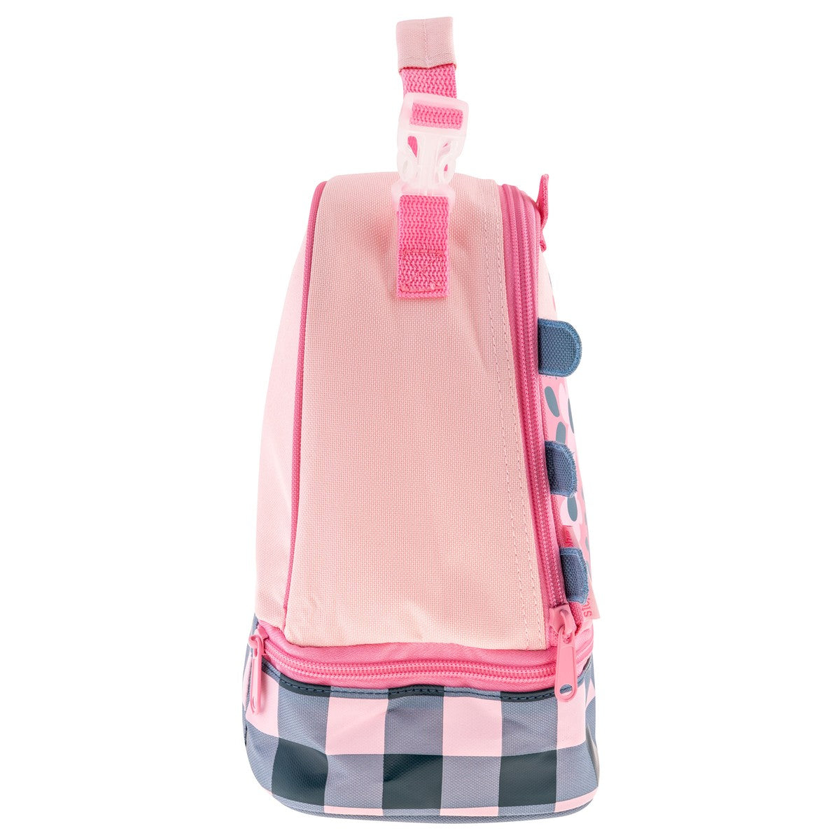 Ladybug lunch pal lunch box, bottom compartment zipper view