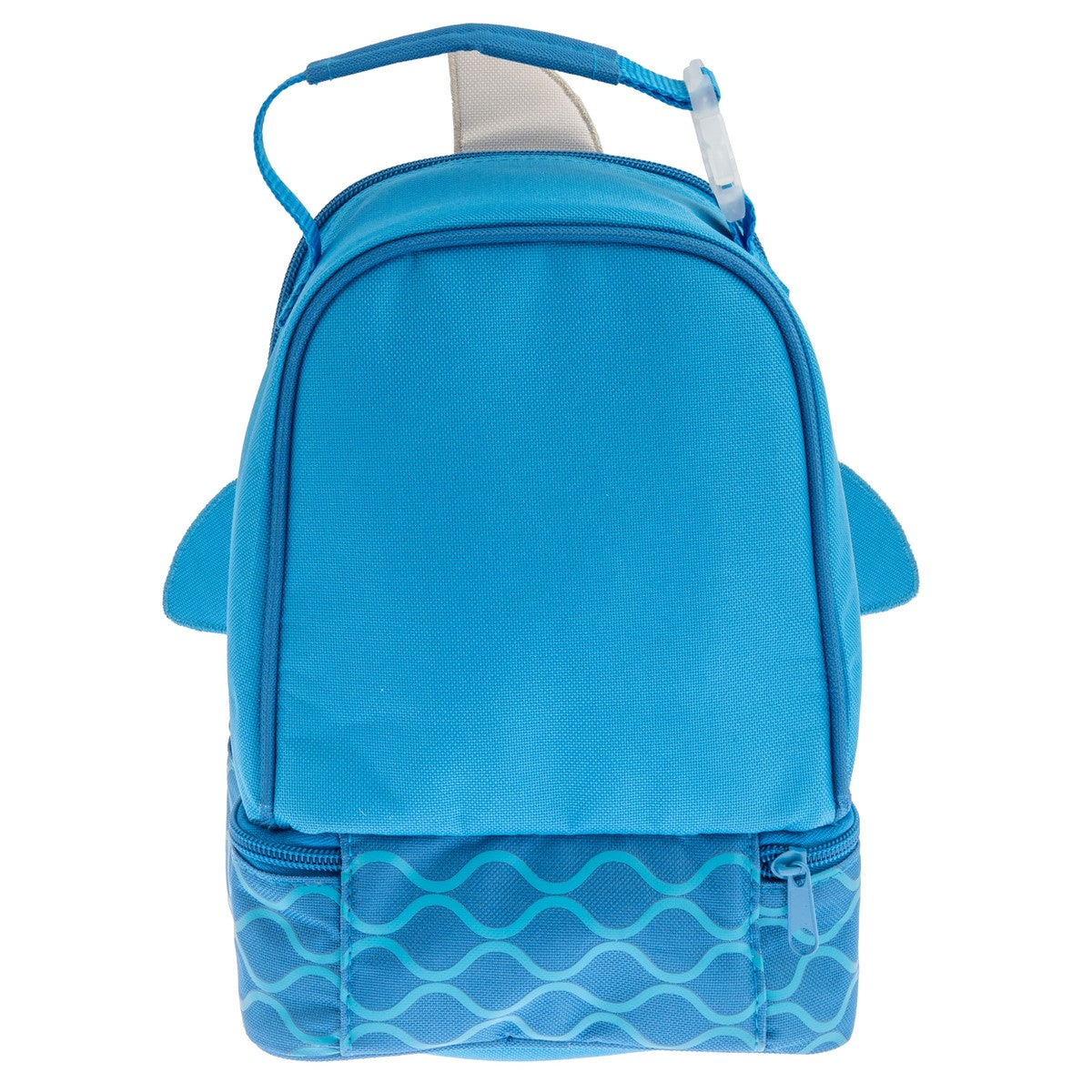 Blue Shark 2 lunch pal lunch box, alternate angle showing fabric detail