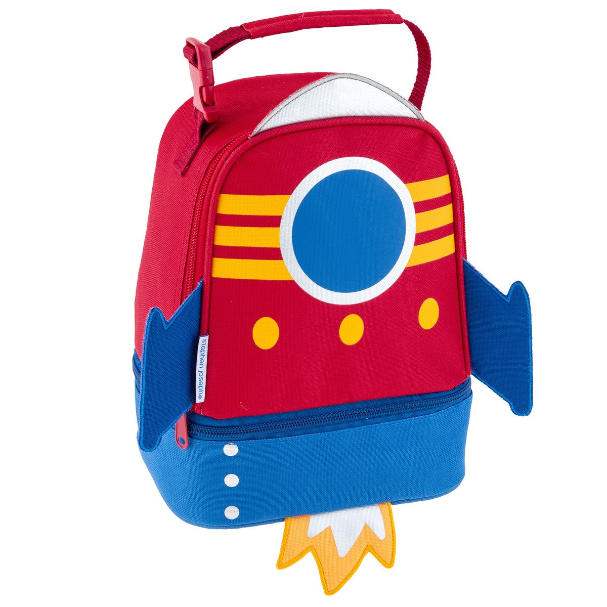 Space lunch pal lunch box, alternate angle showing fabric detail