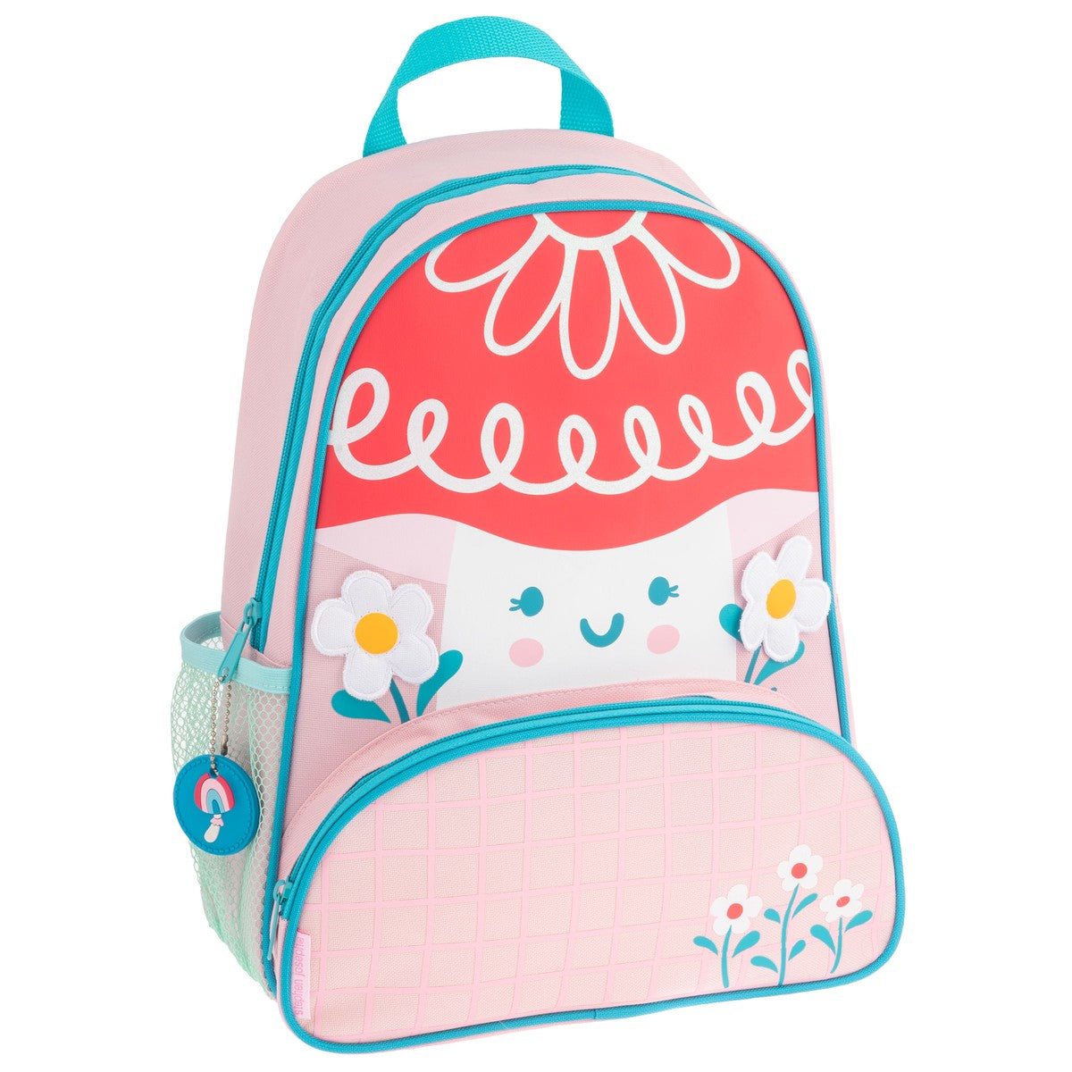 Mushroom Stephen Joseph Sidekick Backpack front view with personalized name embroidery