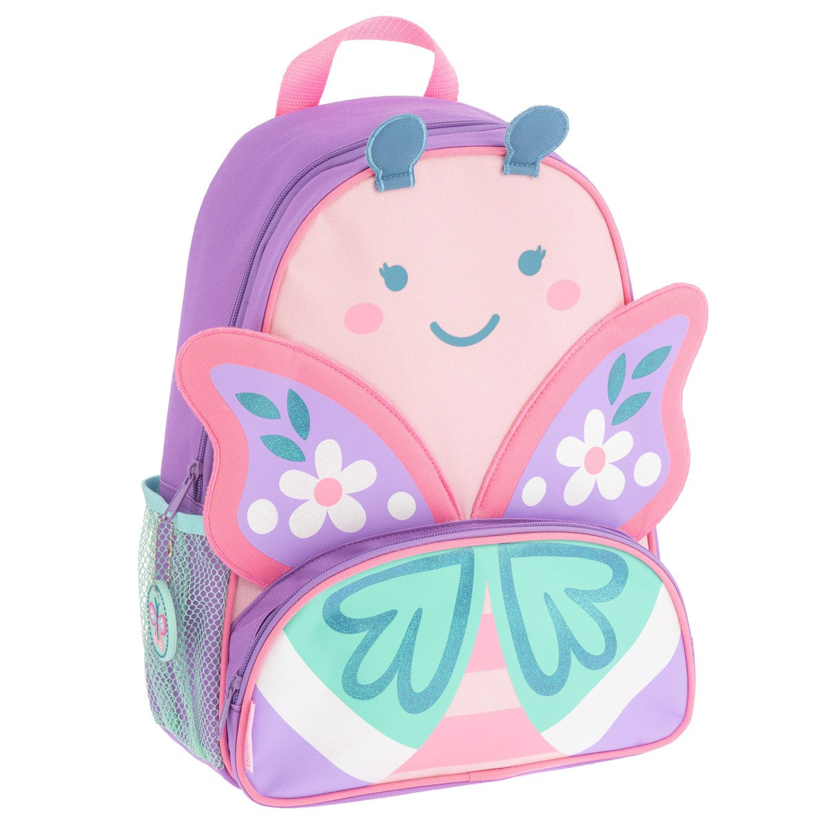 Butterfly Stephen Joseph Sidekick Backpack front view with personalized name embroidery