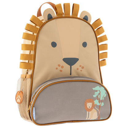 Lion Stephen Joseph Sidekick Backpack front view with personalized name embroidery