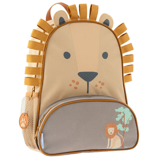 Lion Stephen Joseph Sidekick Backpack front view with personalized name embroidery