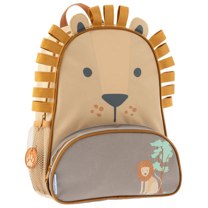 Lion Stephen Joseph Sidekick Backpack front view with personalized name embroidery
