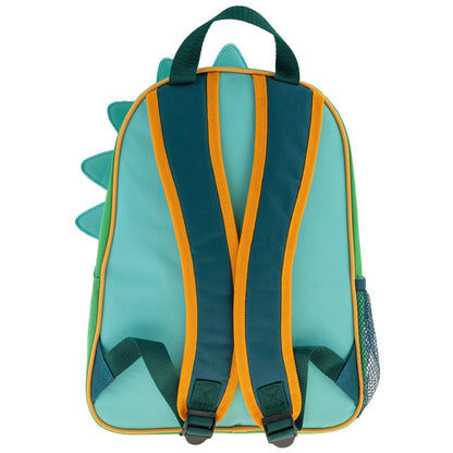 Dinosaur Stephen Joseph Sidekick Backpack side angle showing mesh pockets