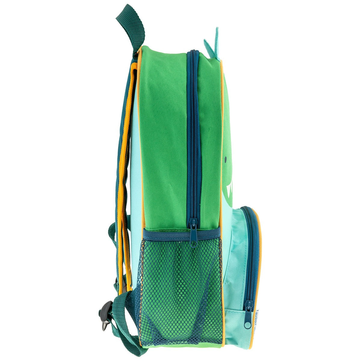 Dinosaur Stephen Joseph Sidekick Backpack detail showing cushioned adjustable straps