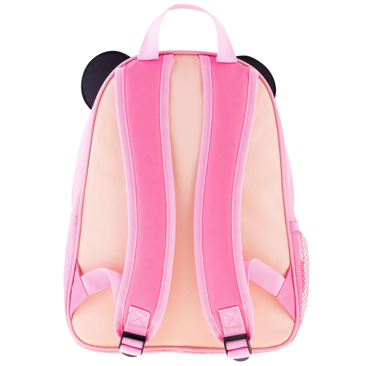 Leopard Stephen Joseph Sidekick Backpack side angle showing mesh pockets