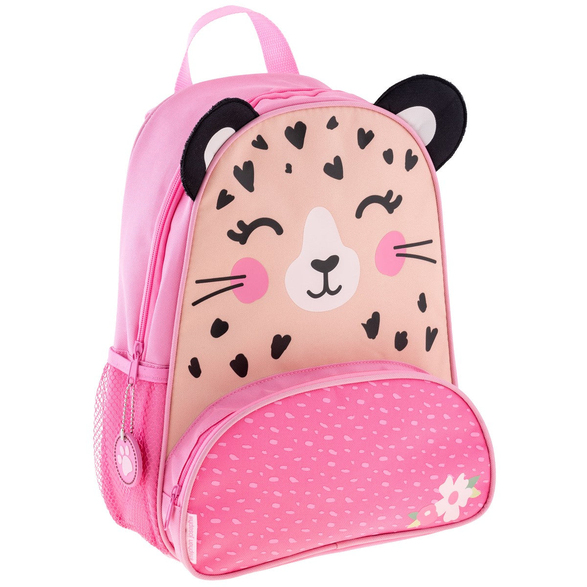 Leopard Stephen Joseph Sidekick Backpack front view with personalized name embroidery
