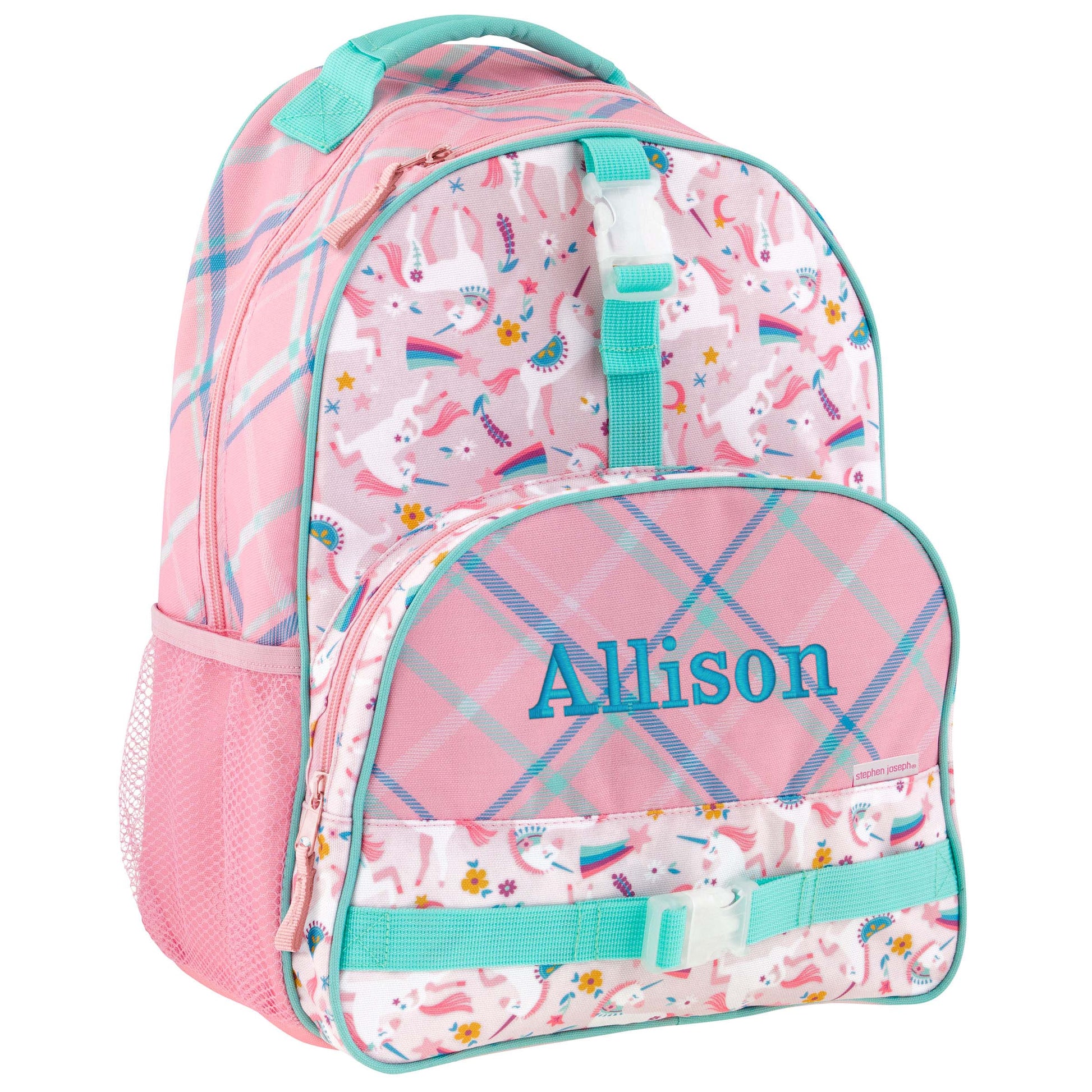 Personalized Pink Unicorn backpack by Stephen Joseph