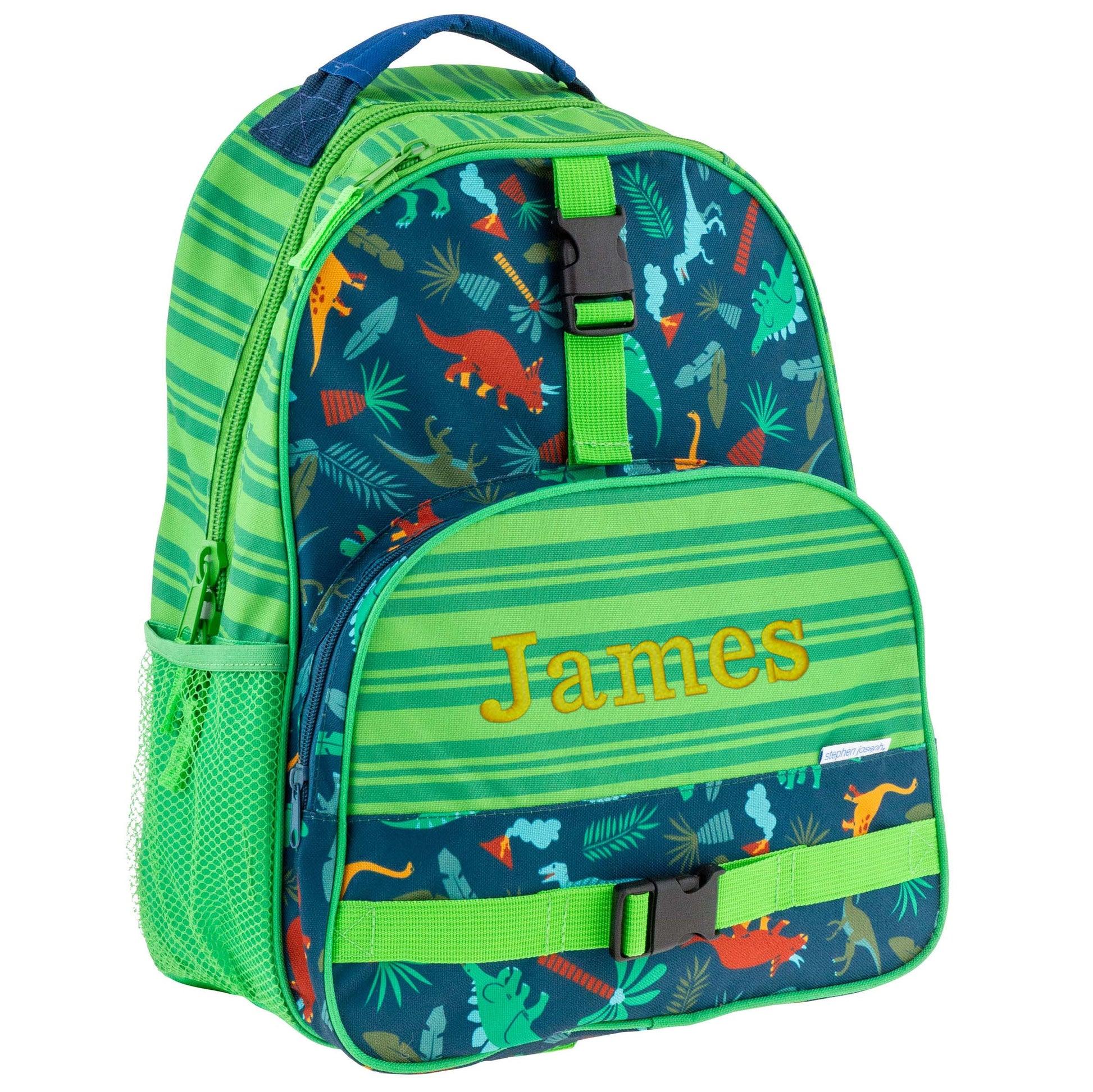 Personalized Green Dinosaur backpack by Stephen Joseph
