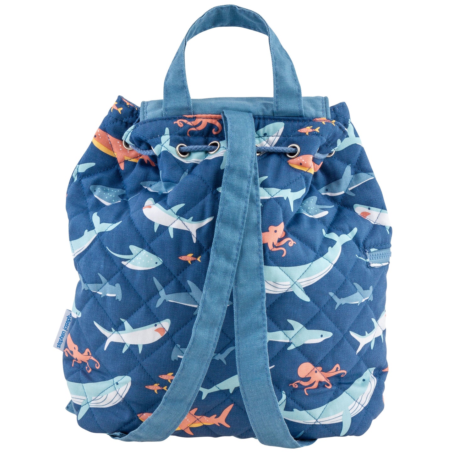 Stephen Joseph Quilted Backpack for Baby, Sharks