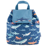 Stephen Joseph Quilted Backpack for Baby, Sharks