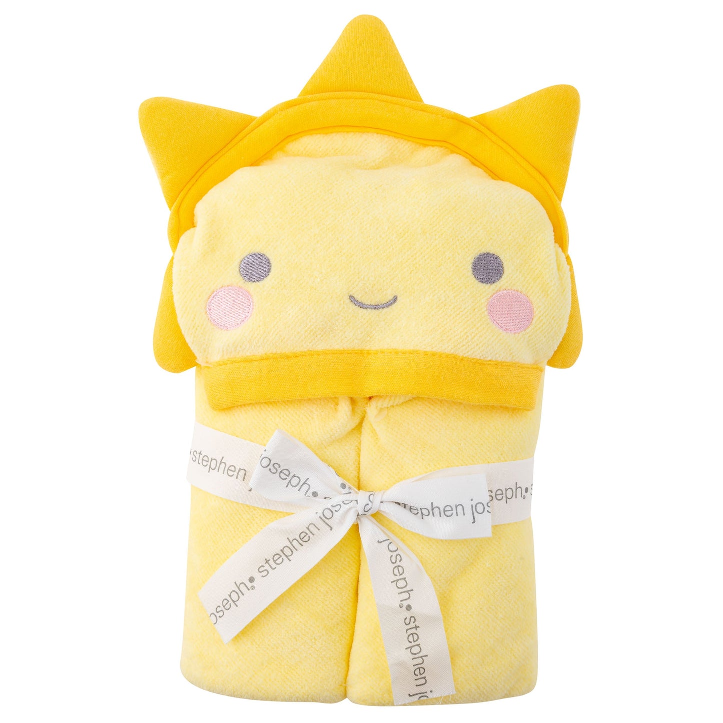 Personalized Sun baby hooded bath towel by Stephen Joseph, front view