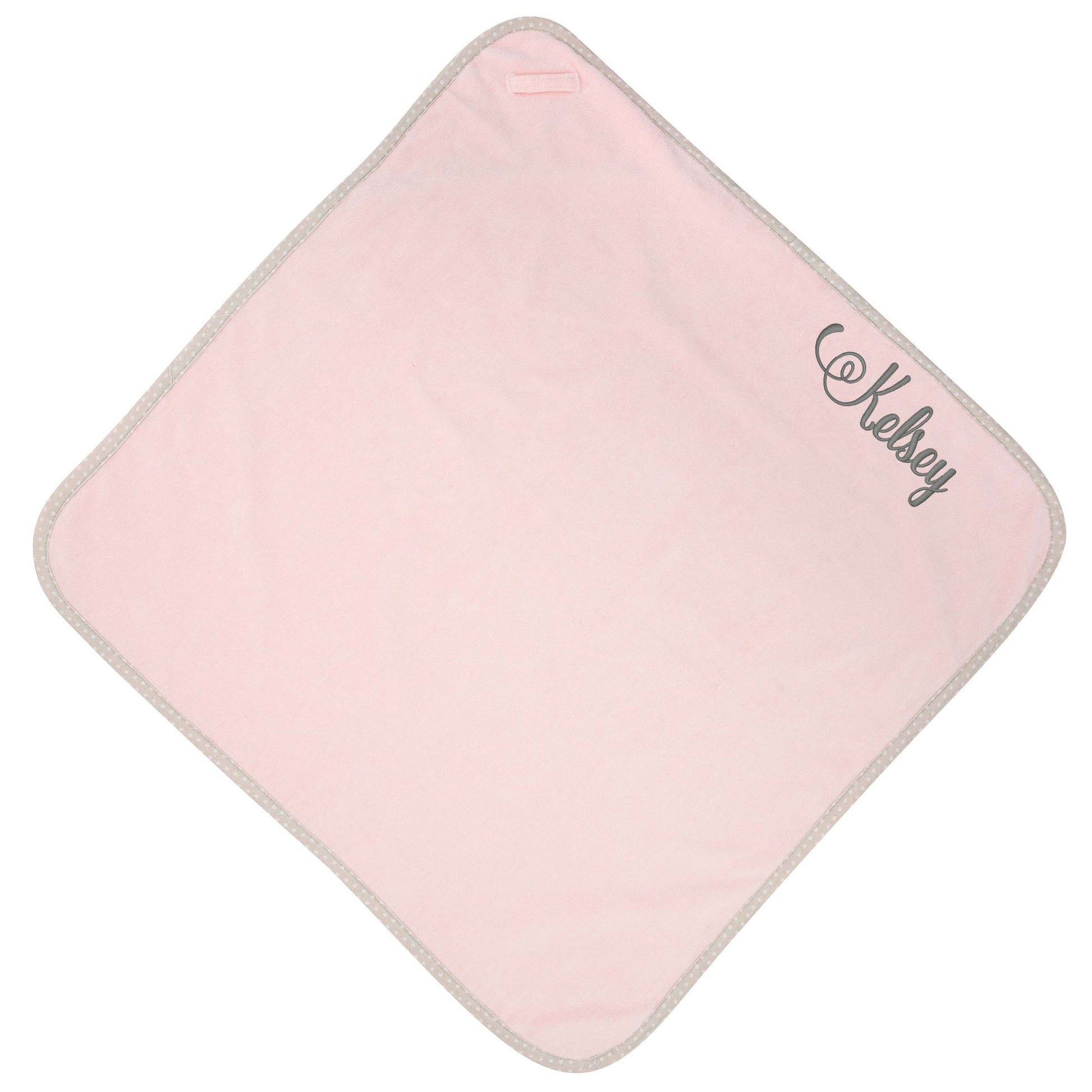 Sloth baby hooded bath towel embroidered detail showing custom name