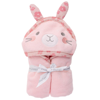 Personalized Bunny baby hooded bath towel by Stephen Joseph, front view