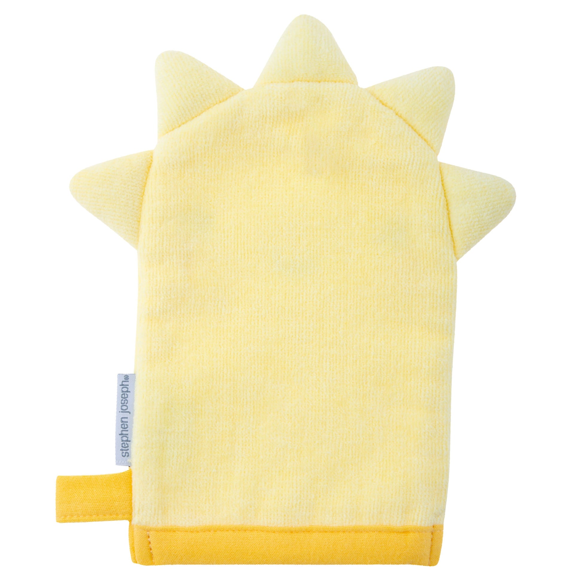 Personalized Sun baby bath mitt by Stephen Joseph, Sun bath mitt detail view