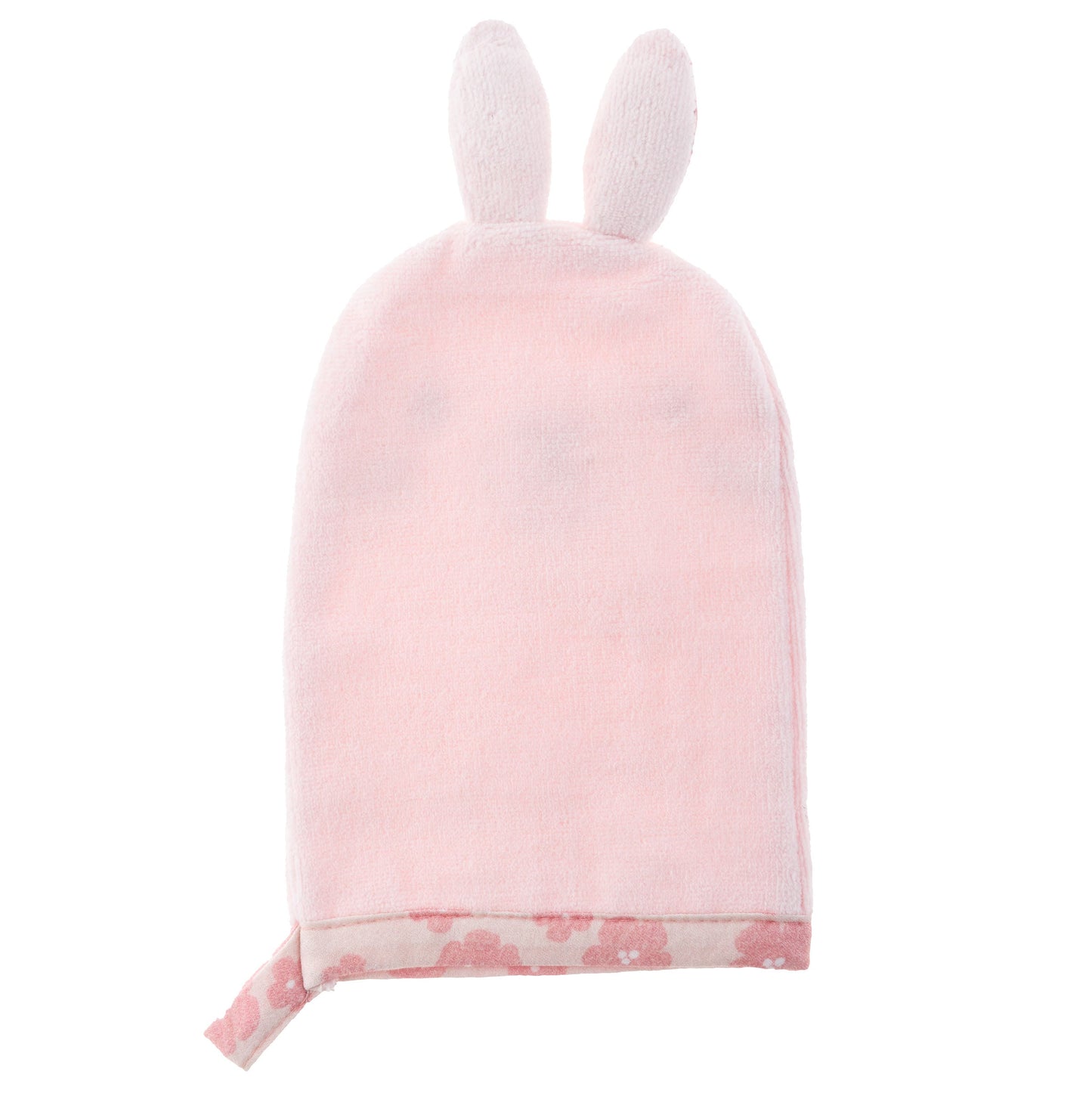 Personalized Bunny baby bath mitt by Stephen Joseph, Bunny bath mitt detail view