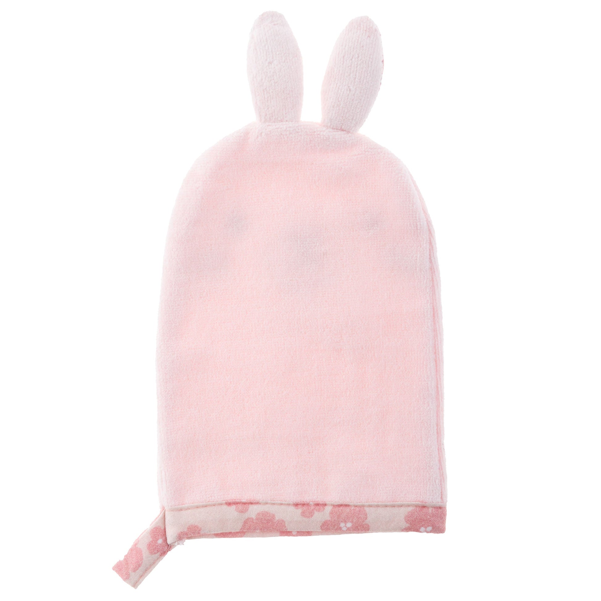 Personalized Bunny baby bath mitt by Stephen Joseph, Bunny bath mitt detail view