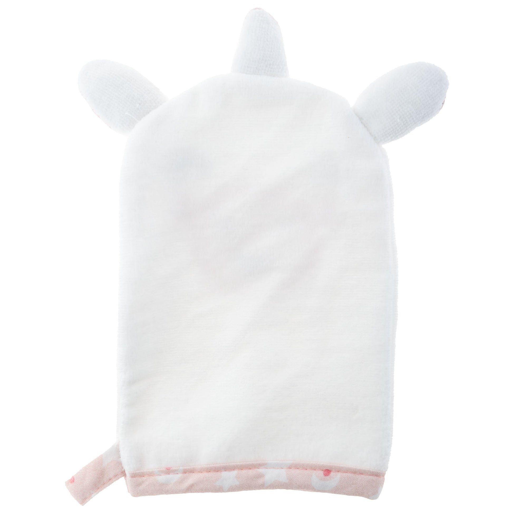Personalized Unicorn baby bath mitt by Stephen Joseph, Unicorn bath mitt detail view