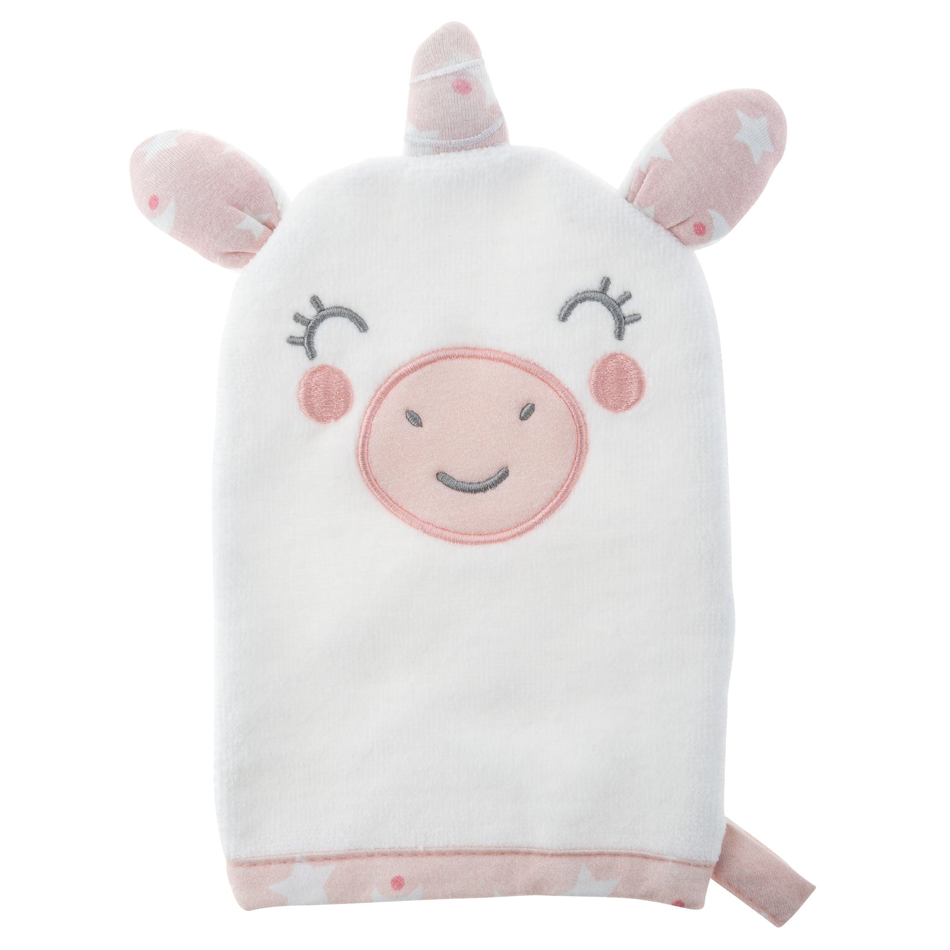 Personalized Unicorn baby bath mitt by Stephen Joseph