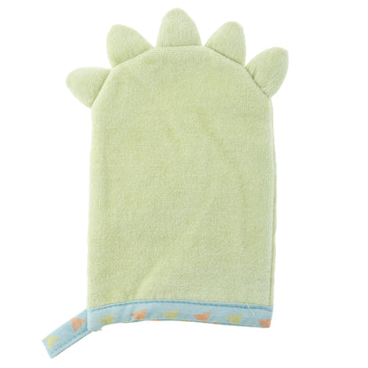Personalized Dinosaur baby bath mitt by Stephen Joseph, Dinosaur bath mitt detail view