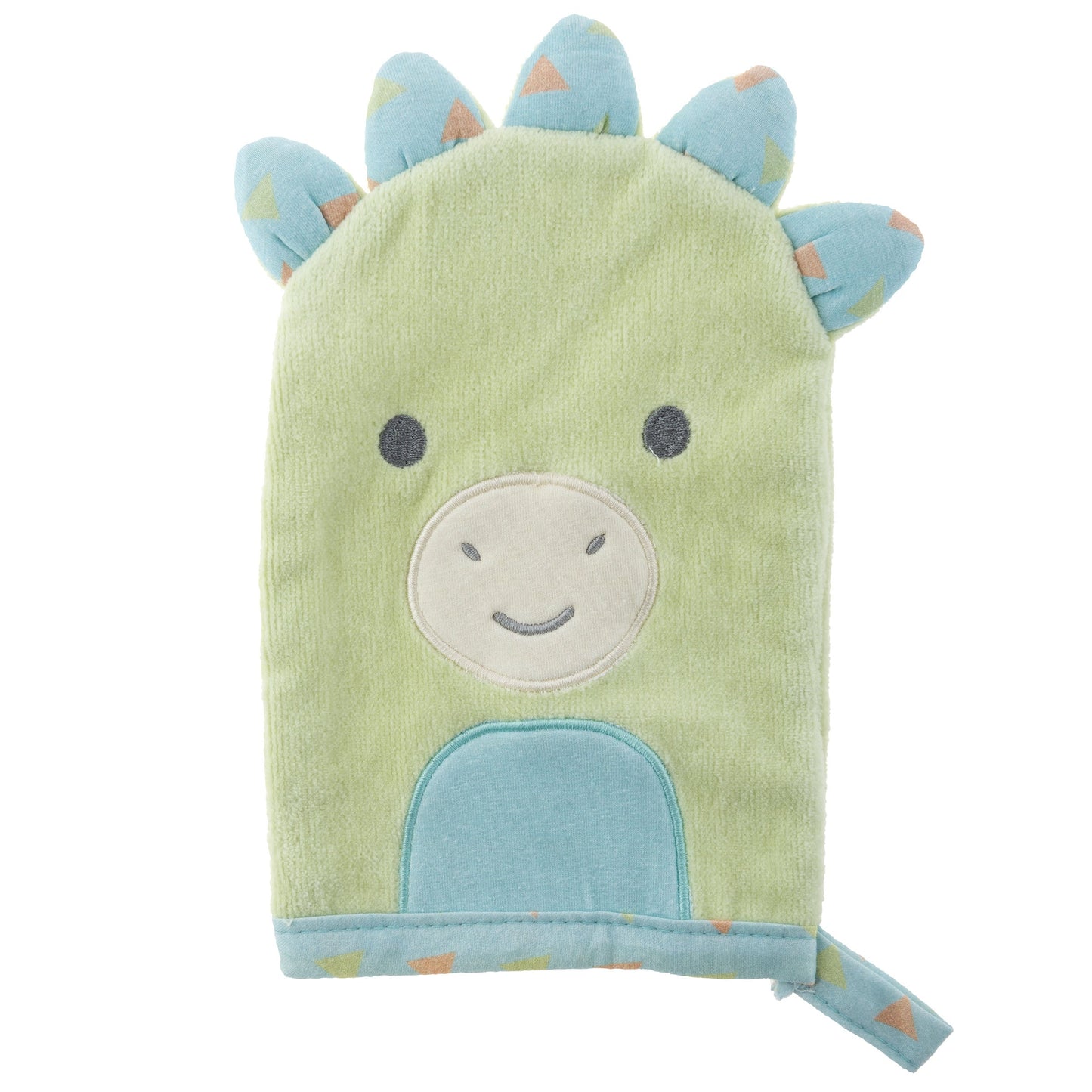 Personalized Dinosaur baby bath mitt by Stephen Joseph