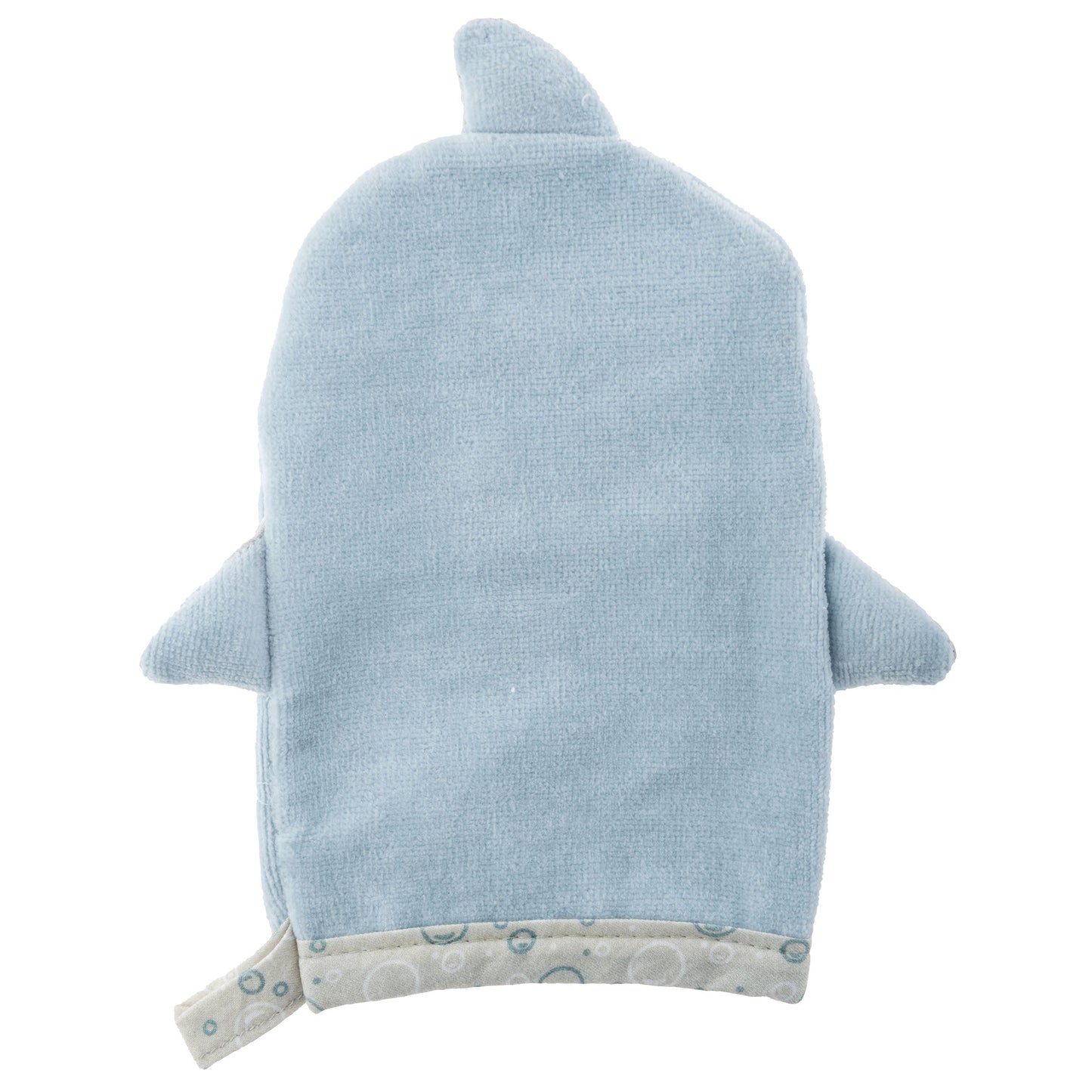 Personalized Shark baby bath mitt by Stephen Joseph, Shark bath mitt detail view