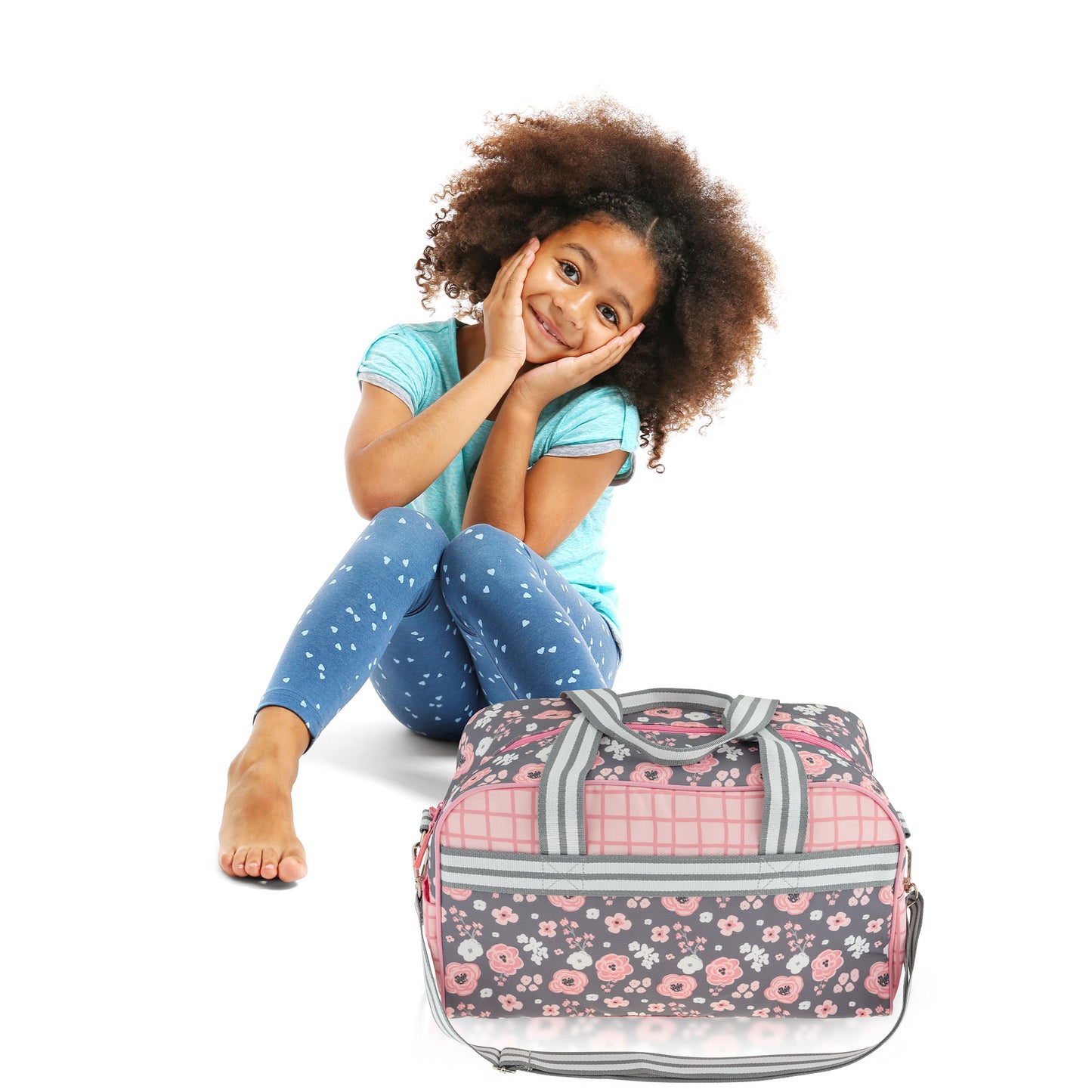 Charcoal Flower Stephen Joseph kids duffle bag - product photo 2