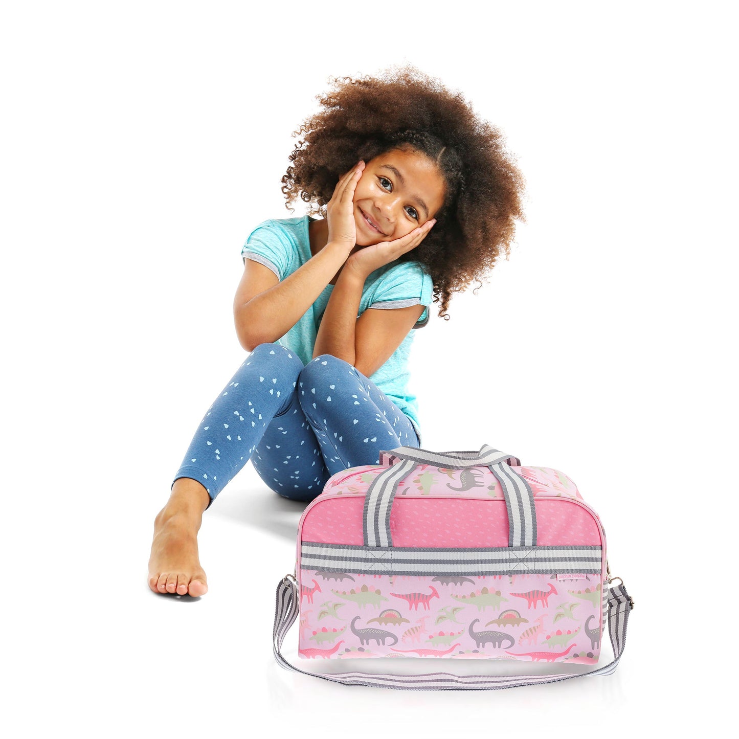 Pink Dinosaurs Stephen Joseph kids duffle bag, product photo 3