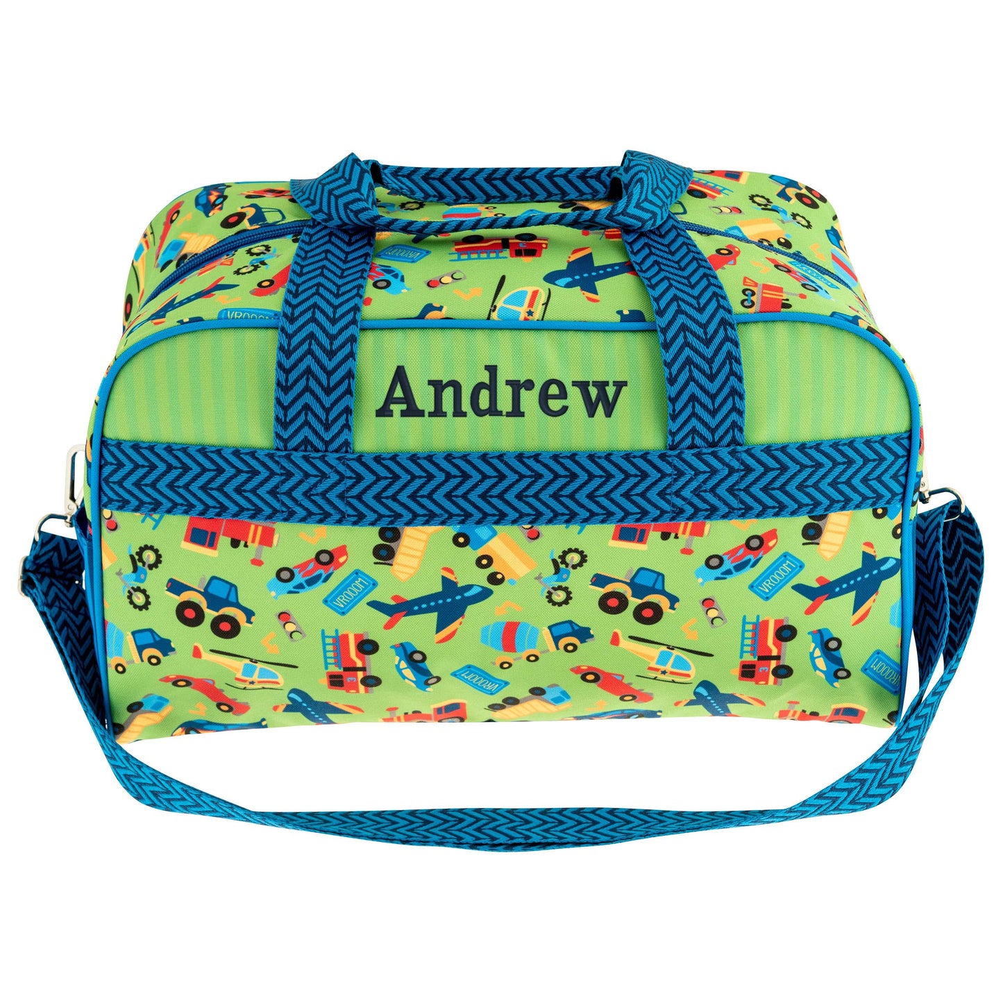 Personalized Transportation kids duffle bag by Stephen Joseph, front view